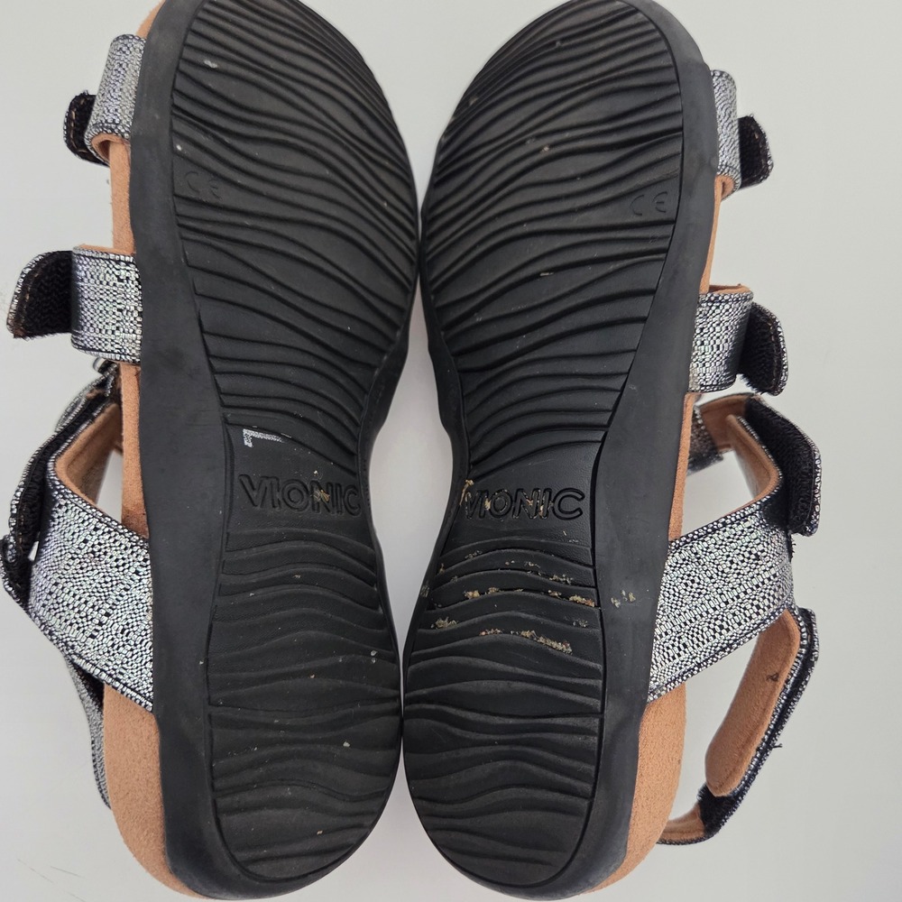 Vionic Amber Metallic Silver Adjustable Backstrap… - image 7